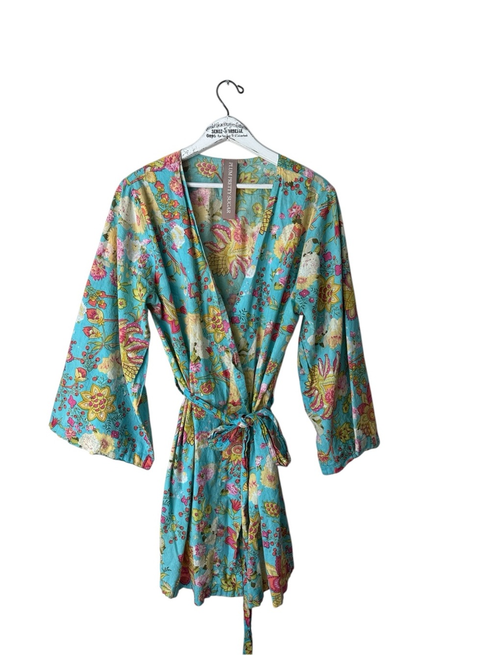 Plum Pretty Sugar Floral Cotton Kimono Robe Size L